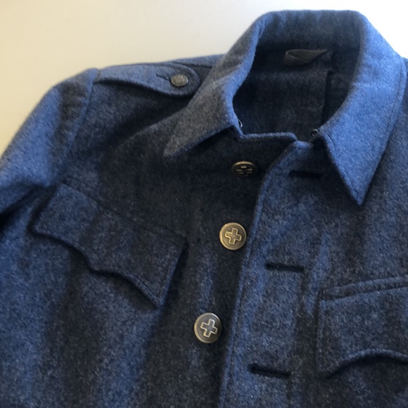 Swiss Cross Military Mens WW11 Wool Jacket, Sz 46 p, Epaulets, 5 pockets, 7 butt - Picture 6 of 6